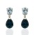 Pendientes plata con cristales de Swarovski gris y azul noche