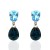 Pendientes plata con cristales de Swarovski aguamarina y azul noche
