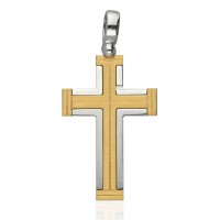 Colgante Cruz bicolor oro 18K 