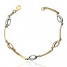 Pulsera barritas tricolor oro 18K