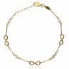 Pulsera infinitos con circonitas oro 18K