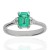 Anillo oro blanco 18K diamantes y esmeralda