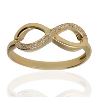 Anillo infinito oro 18K circonitas