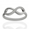Anillo infinito oro blanco 18K circonitas