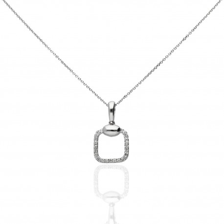 Colgante cuadrado oro 18K con diamantes 0,063ct
