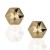 Pendientes hexágono tallados Oro 18k 6mm