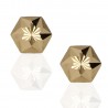 Pendientes hexágono tallados Oro 18k 6mm