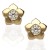 Pendientes oro 18K flor con circonita
