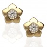 Pendientes oro 18K flor con circonita