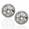 Pendientes oro blanco orla circonitas