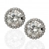 Pendientes oro blanco 18k orla circonitas