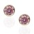 Pendientes redondos oro 18K circonita rosa