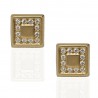 Pendiente cuadrado oro amarillo 18K circonitas
