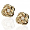 Pendientes Nudo oro 18K circonita