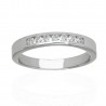 Anillo media alianza oro blanco 18K con diamantes 0,20 cts