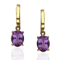 Pendientes Oro 18K amatista natural