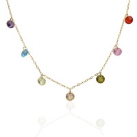 Gargantilla Oro 18K piedras color
