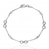 Pulsera infinitos con circonitas oro blanco 18K