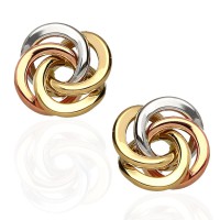 Pendientes nudo Oro 18K tricolor