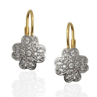 Pendientes Trebol Oro 18K bicolor