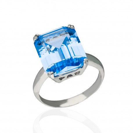 Anillo plata 1ªLey con piedra azul