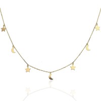 Gargantilla Lunas y Estrellas Oro 18K 