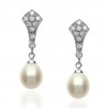 Pendientes glamour novia Oro blanco 18K