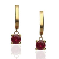 Pendientes oro 18K rubi