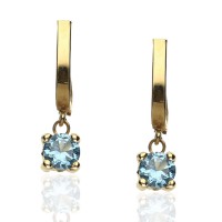 Pendientes oro 18K aguamarina