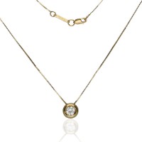 Gargantilla chatón circonita Oro 18K