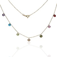 Gargantilla piedras colores Oro 18K