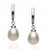 Pendientes oro blanco 18K perla cultivada