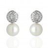 Pendientes diamantes y perla Oro 18K