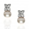 Pendientes Oro Blanco perla 6,5mm