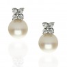 Pendientes Oro Blanco perla 9mm