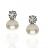 Pendientes Oro Blanco perla 8mm