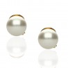 Pendientes plata chapada perla 14mm