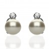 Pendientes plata perla 15mm