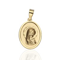 Medalla oro 18 Ktes ovalada Virgen Niña