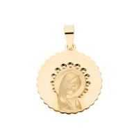 Medalla oro 18 Ktes Virgen Niña mate y brillo