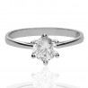 Solitario oro blanco 18K circonita