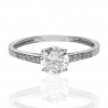 Anillo oro blanco 18K con circonitas