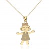 Colgante niña oro tricolor 18K