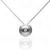 Cadena oro blanco 18K con colgante con diamante 0,06 ct SI-H