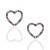 Pendientes plata Corazón piedras colores