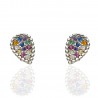 Pendientes plata piedras color