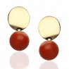 Pendientes Oro 18K coral natural