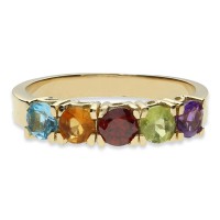 Anillo Oro 18K piedras color