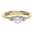 Anillo oro amarillo 18K con tres circonitas