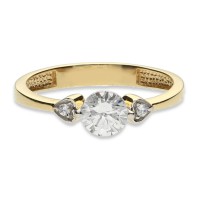 Anillo oro amarillo 18K con tres circonitas